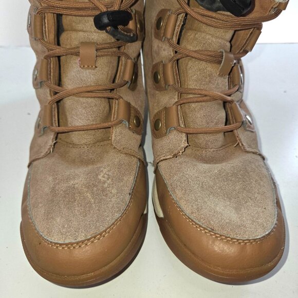 Sorel Explorer II Joan Faux Fur Boot Suede Velvet Tan size 7 - Picture 3 of 10
